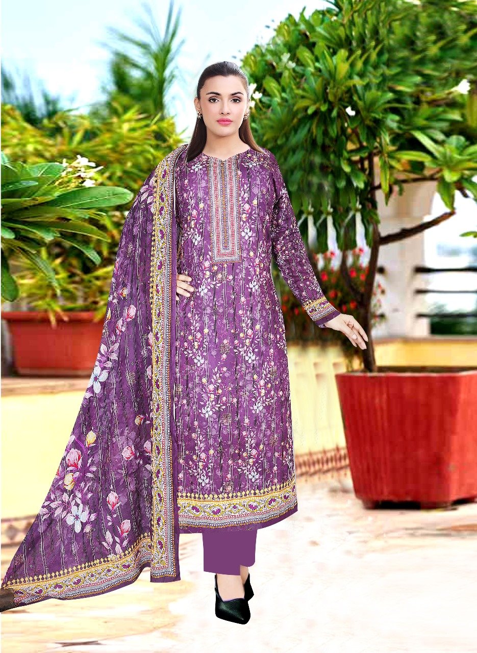 Karishma Cotton Embroidery Sequin – Digital Print